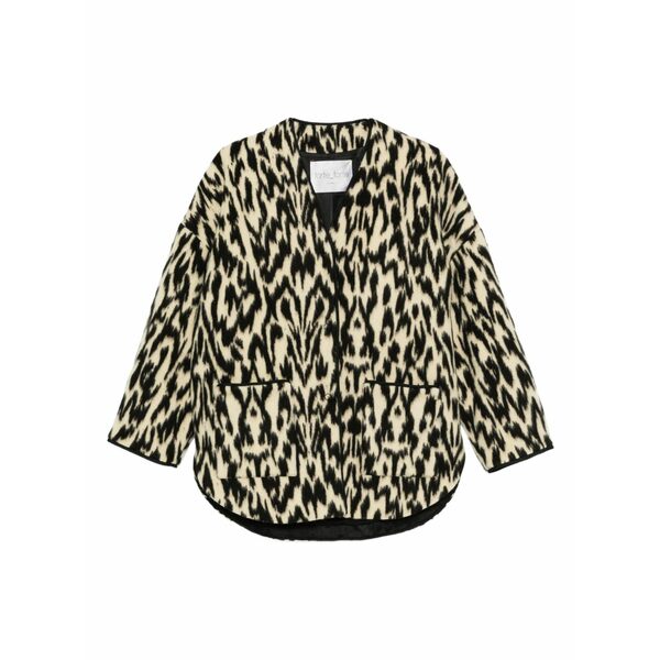 フォルテ フォルテ レディース 厚地の外套 アウター Animal-print coat Neutrals