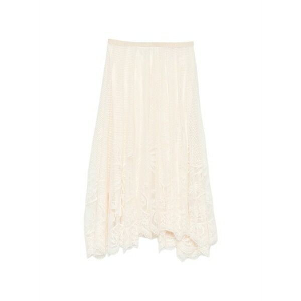 ファビアナ フィリッピ レディース スコート ボトムス Lace floral embroidered skirt Neutrals