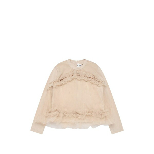 ノワール ケイ ニノミヤ レディース ティーシャツ トップス Ruffled tulle-panelled top Neutrals シャツ・ブラウス-トップス