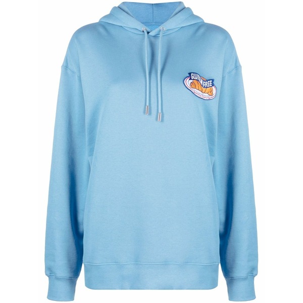開会式 レディース パーカー・スウェットシャツ アウター Patch-detail cotton hoodie Blue