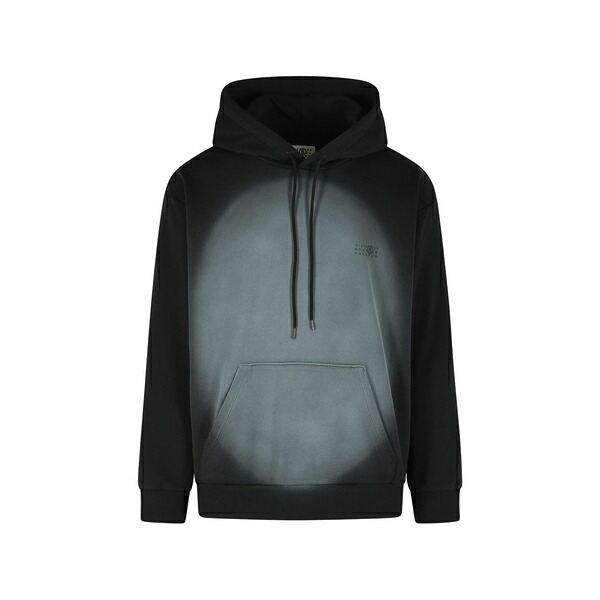 マルタンマルジェラ メンズ パーカー・スウェットシャツ アウター Bleached drawstring hoodie Black