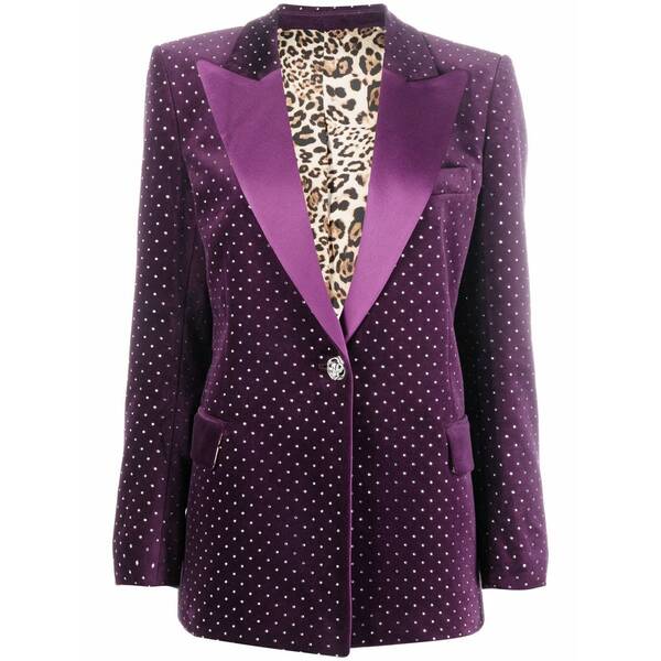 フィリップ飾り気の無い レディース 上衣＆上衣 アウター Crystal-embellished blazer Purple