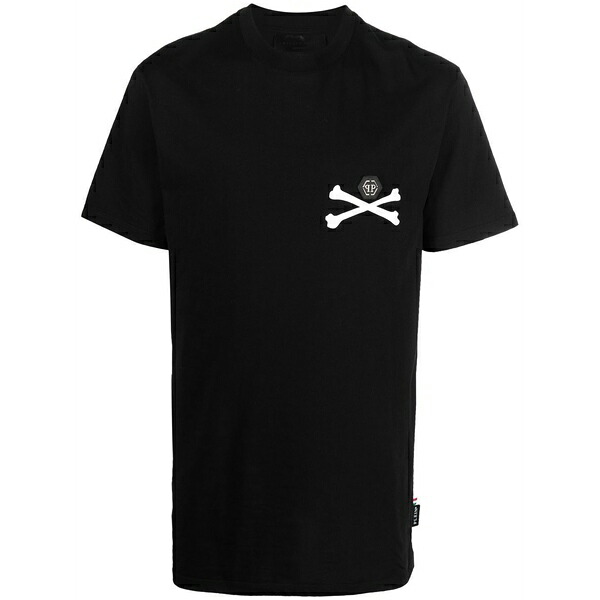 フィリップ飾り気の無い メンズ プルオーバー トップス Skeleton print t-shirt Black