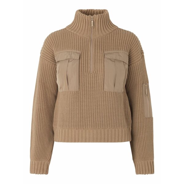 バウムウンドヘルガーデン レディース ニット&セーター アウター Ribbed-knit half-zip sweater Brown|asty