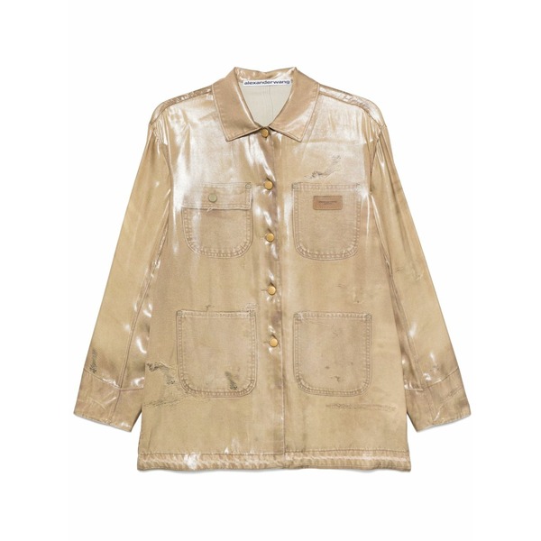 アレキサンダーワン レディース シャツ トップス Trompe l'oeil-print shirt Neutrals｜asty