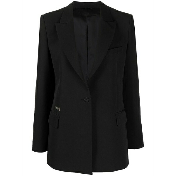 フィリップ飾り気の無い レディース 上衣＆上衣 アウター Logo patch tailored blazer Black