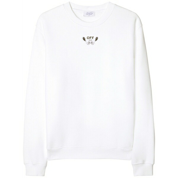 象牙色 レディース 編み物\u0026プルオーバー アウター Bandana-embroidered cotton sweatshirt White トップス-セーター