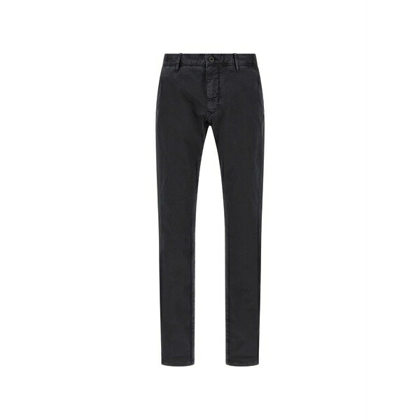インコテックス メンズ 心地好いズボン下 ボトムス Slim-cut chino trousers Black