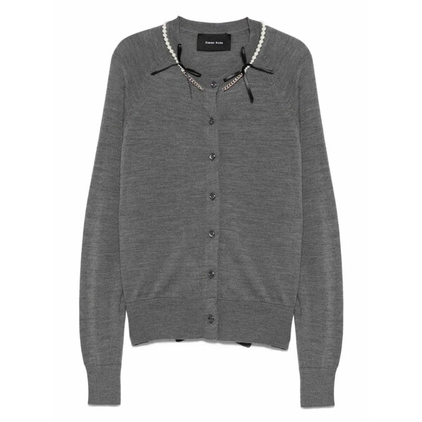 シモーネ・ロシャ レディース ジレー アウター Merino wool cardigan Grey