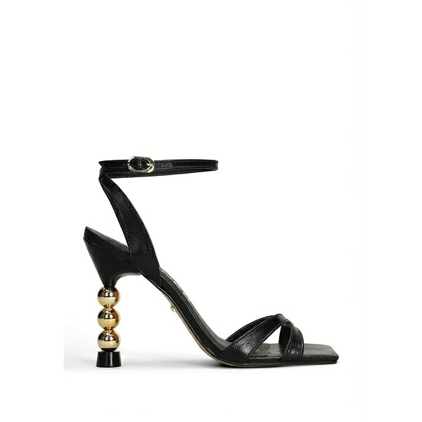 ワーナー レディース サンダル シューズ Beaded-heel crossover-strap sandals Black|asty