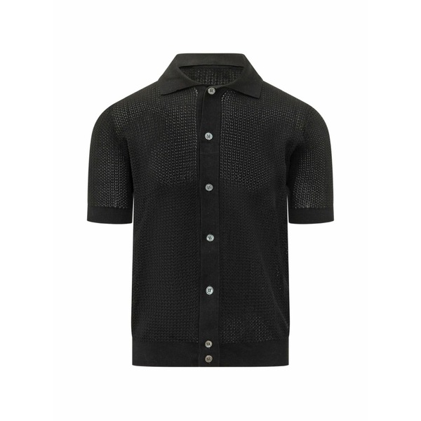 フィリッポ デ ラウレンティス メンズ プルオーバー トップス Rice-grain knit-shirt Black