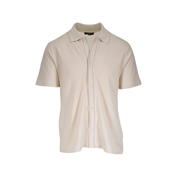 ヴィンス メンズ プルオーバー トップス Short sleeve knit polo shirt Neutrals
