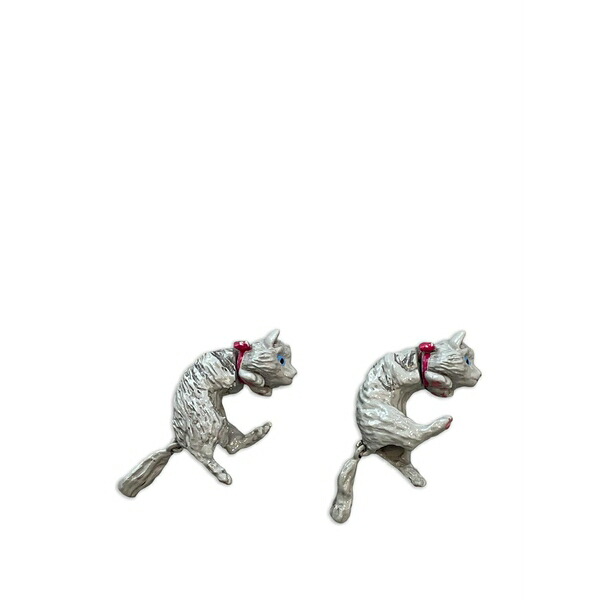 ヴィヴェッタ レディース ピアス&イヤリング アクセサリー Cat earrings Grey|asty