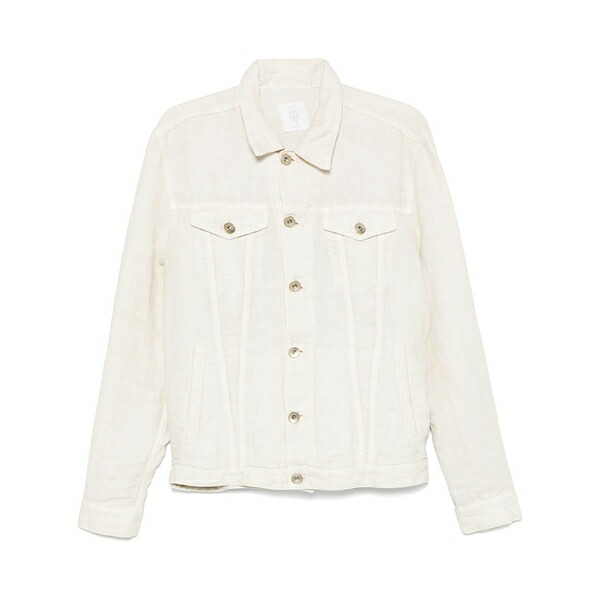 イレブンティ メンズ ジャケット&ブルゾン アウター Linen jacket Neutrals|asty