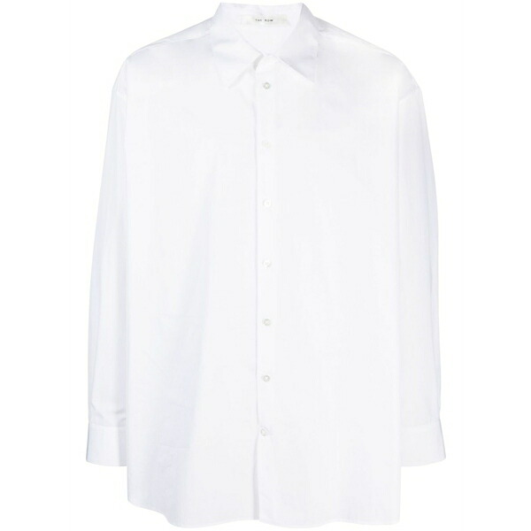 ザロウ メンズ シャツ トップス Lukre long-sleeve cotton shirt White｜asty