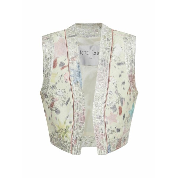 フォルテ フォルテ レディース 上衣＆上衣 アウター Floral-print sleeveless waistcoat Neutrals