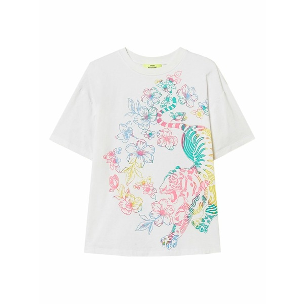 ツインセット レディース Tシャツ トップス X myfo graphic-print t-shirt White｜asty