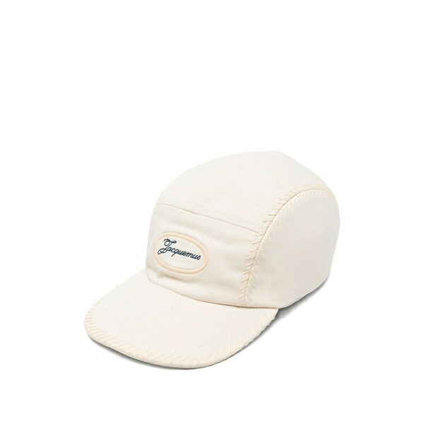 ジャクエムス メンズ 帽子 アクセサリー Logo-embroidered cap White｜asty