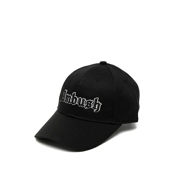 アンブッシュ メンズ 鳥打ち帽 付属物 Logo-embroidered baseball cap Black