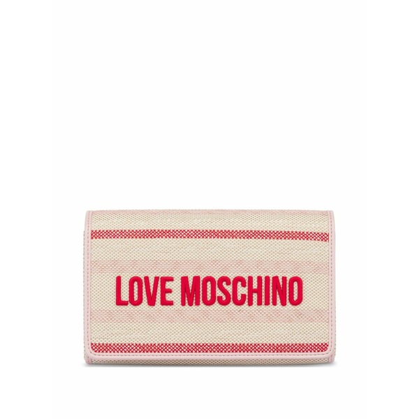 ラブ モスキーノ レディース ショルダーバッグ バッグ Embroidered-logo crossbody bag Pink|asty