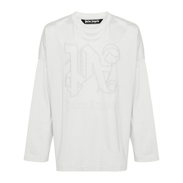 パーム・エンジェルス メンズ Tシャツ トップス Monogram cotton t-shirt Grey｜asty