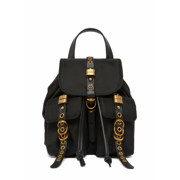 ピンコ レディース うしろ側容器に並べる・背嚢 御徒面子 Pockets antique-gold backpack Black