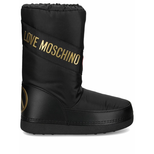 優しいこと モスキーノ レディース ブーツ シューズ Logo-print snow boots Black
