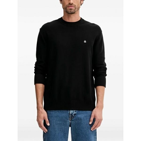 ベネトン  メンズ ニット\u0026セーター アウター Knitted logo jumper Black