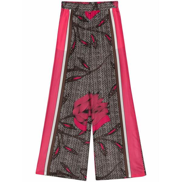 パロッシュ レディース 心地好いズボン下 ボトムス Floral-print silk trousers Pink