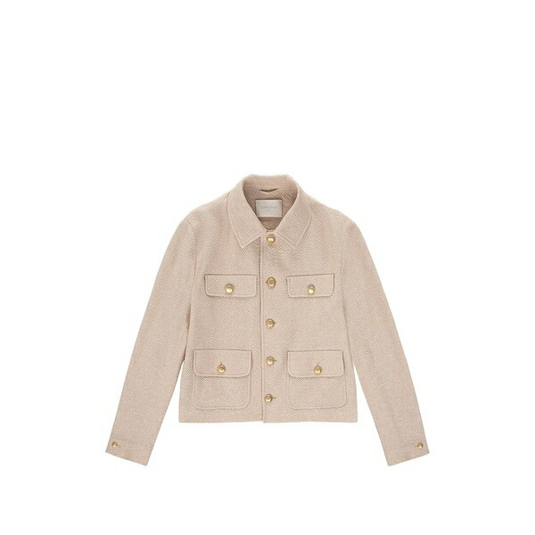 チルコロ1901 レディース ジャケット＆ブルゾン アウター Button-pockets linen cropped jacket Neutrals｜asty 114,800円