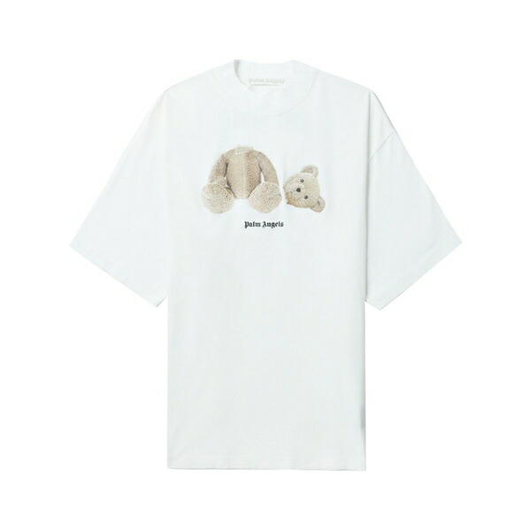 パーム・エンジェルス レディース プルオーバー トップス Broken bear cotton t-shirt White