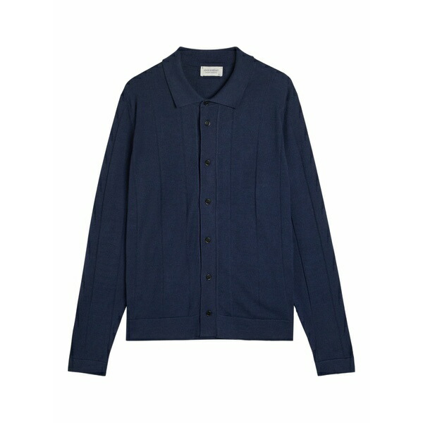 ジョンスメドレー メンズ ジレー アウター Floyd buttoned cardigan Blue