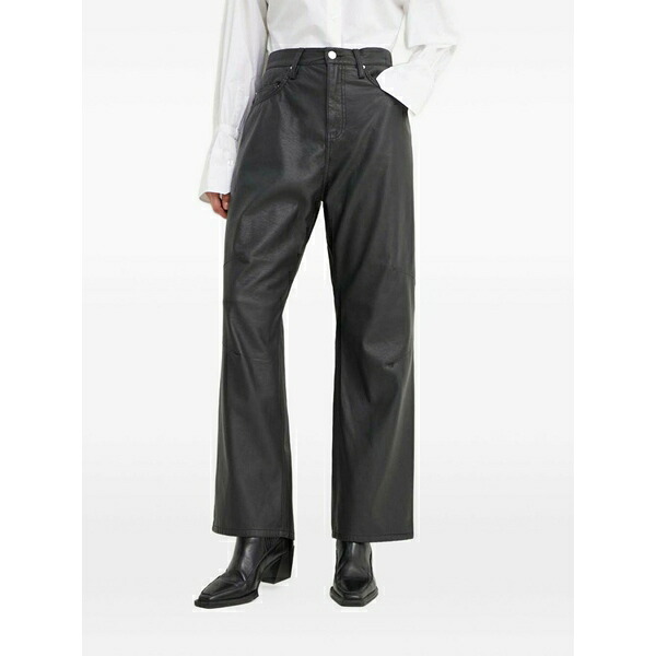 ウォンハンドレッド レディース カジュアルパンツ ボトムス Pockets leather trousers Black