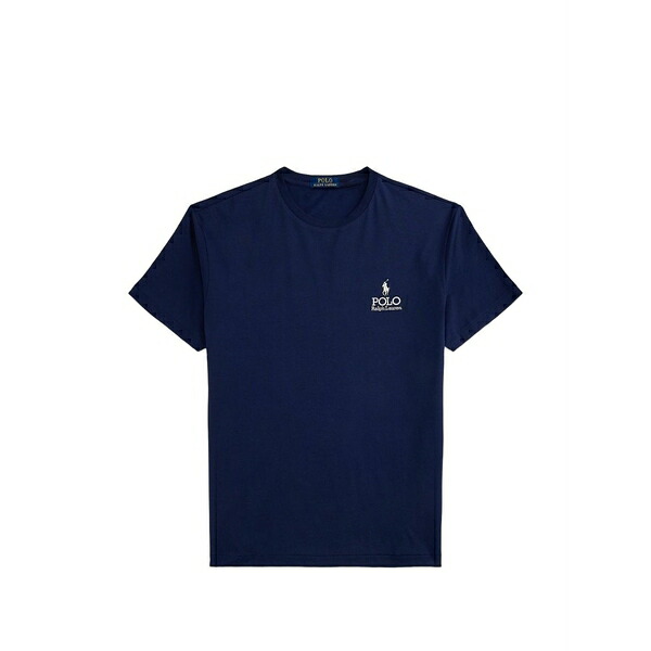 ラルフローレン メンズ Tシャツ トップス Logo-detail cotton t-shirt Blue｜asty