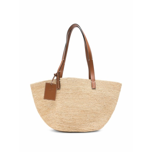 マネビ レディース ショルダーバッグ バッグ Basket raffia shoulder bag Neutrals｜asty