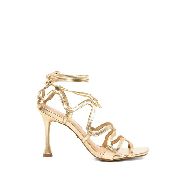 カラノ レディース サンダル シューズ Tie-fastening strappy sandals Gold|asty