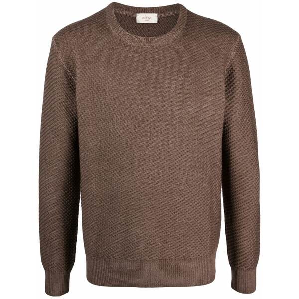 アルテア メンズ ニット&セーター アウター Crew-neck virgin-wool jumper Brown｜asty