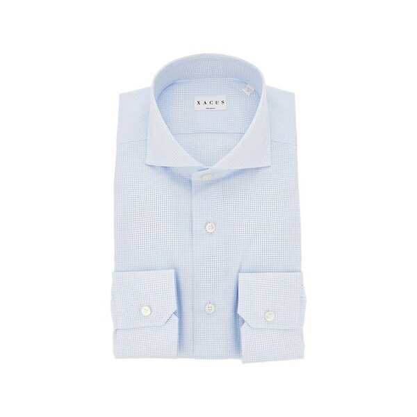 ザカス メンズ シャツ トップス Micro-check shirt Blue|asty