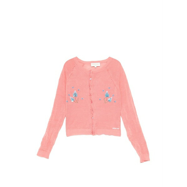 シュシュ/火箸 レディース ジレー アウター Floral-embellished cardigan Pink