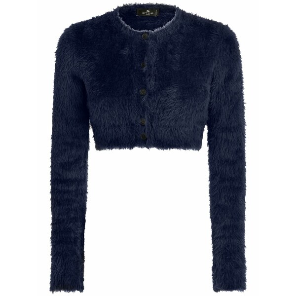 エトロ レディース ジレー アウター Brushed-knit cropped cardigan  Blue
