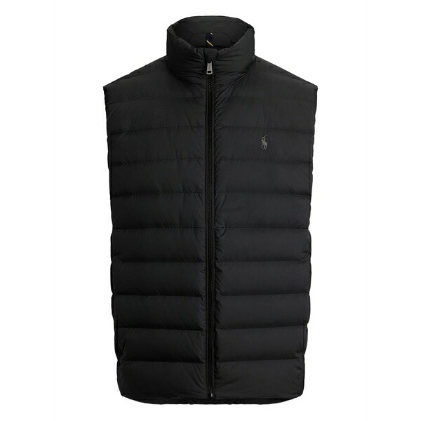 ラルフローレン メンズ 上衣＆上衣 アウター Embroidered-logo quilted gilet Black