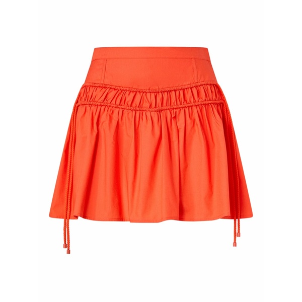 ピンコ レディース スカート ボトムス Drawstring gathered skirt Orange｜asty