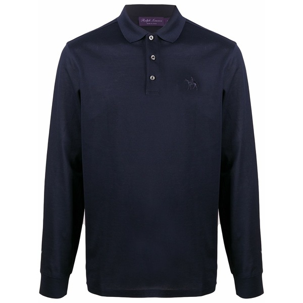 ラルフ・ローレン パープルレーベル メンズ ポロシャツ トップス Long-sleeved logo polo shirt Blue｜asty 102,900円
