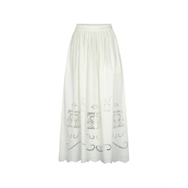 キャロリーナケー レディース スカート ボトムス Larissa eyelet-embroidered scalloped skirt White｜asty 61,490円