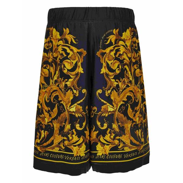 呼びりん探し回る メンズ 心地好いズボン下 ボトムス Baroque-print shorts Black