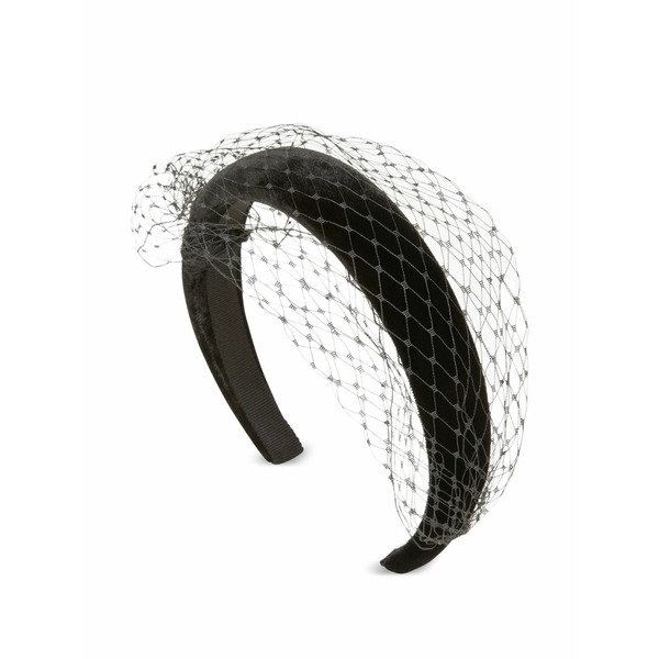 ジェニファーベア レディース ヘアアクセサリー アクセサリー Veil-embellished headband Black｜asty