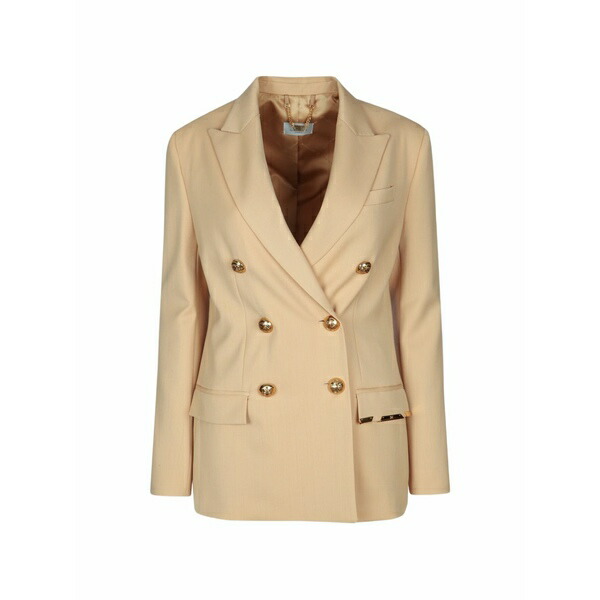 エリザベスフランキ レディース 上衣＆上衣 アウター Double-breasted blazer Neutrals