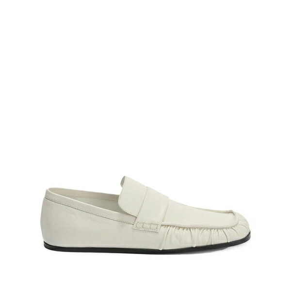 ジル・サンダー レディース スリッポン・ローファー シューズ Leather loafers White