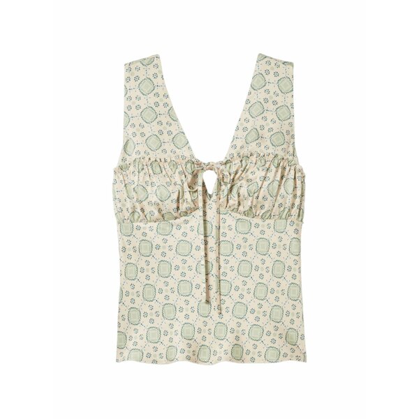 クローディピエルロ レディース スポーツシャツ トップス Printed v-neck top Neutrals