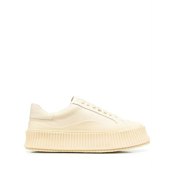 ジル・サンダー レディース スニーカー シューズ Panelled low-top leather sneakers  Neutrals